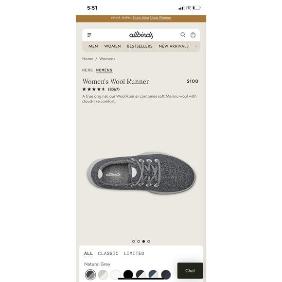 Allbirds Women’s Wool Runners | Natural Grey | Size W9 | Merino Wool Sneakers - Picture 2 of 10